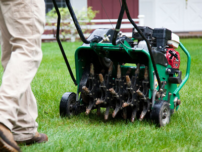 Hollow tine aeration relieves compaction